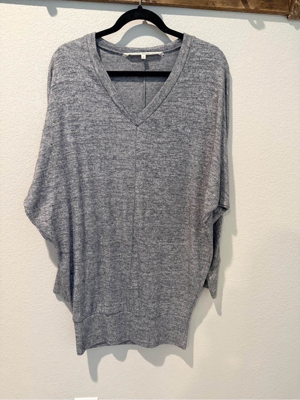 Y2K RACHEL Rachel Roy Heather Gray V-Neck Pullover Dress with banded bottom